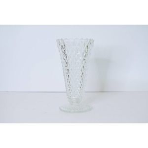 Diamond Point Glass Vase - Indiana Glass Co. - Vintage Pressed Glass